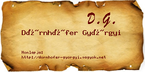 Dörnhöfer Györgyi névjegykártya